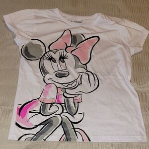 Disney Minnie Mouse Kids T-Shirt - White and Pink Accents